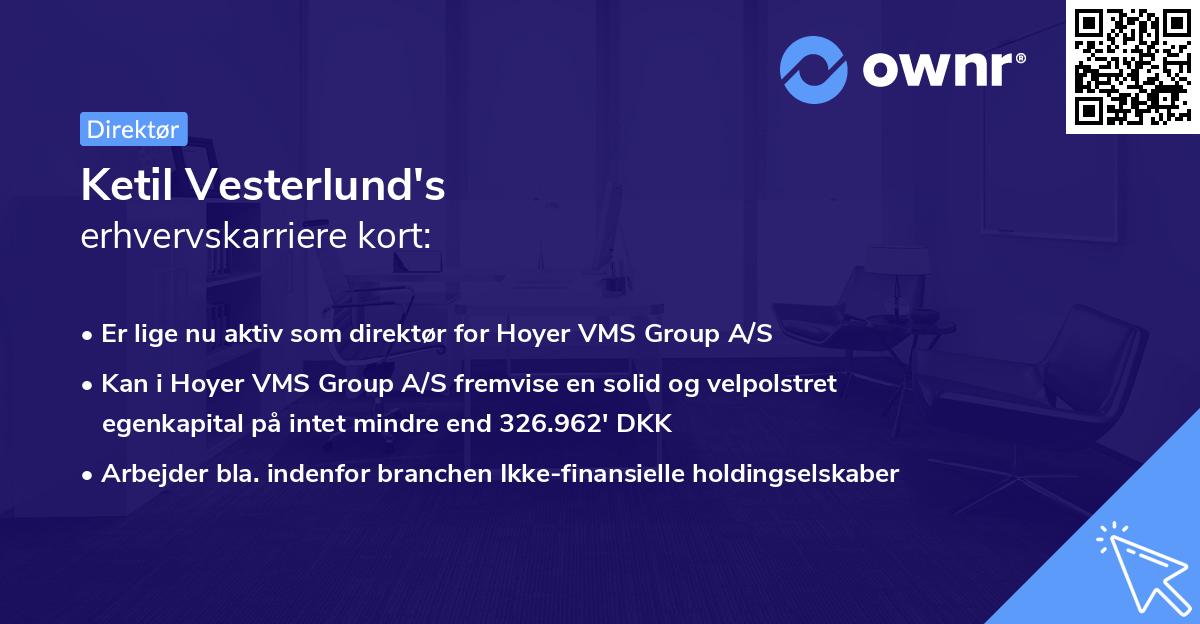 Ketil Vesterlund's erhvervskarriere kort
