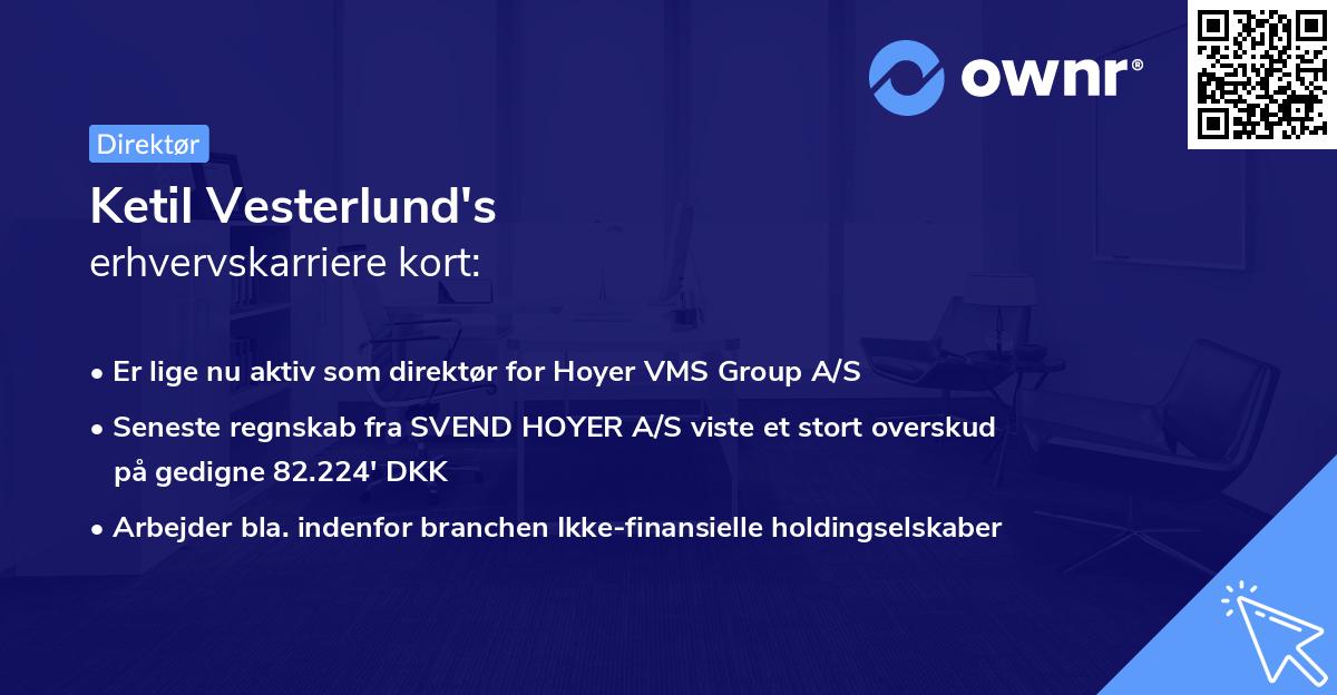 Ketil Vesterlund's erhvervskarriere kort