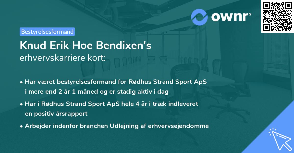 Knud Erik Hoe Bendixen's erhvervskarriere kort