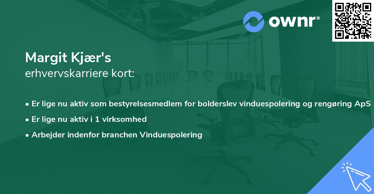 Margit Kjær's erhvervskarriere kort