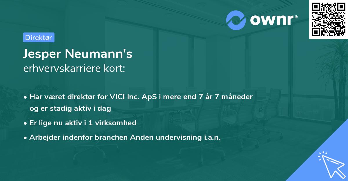 Jesper Neumann's erhvervskarriere kort