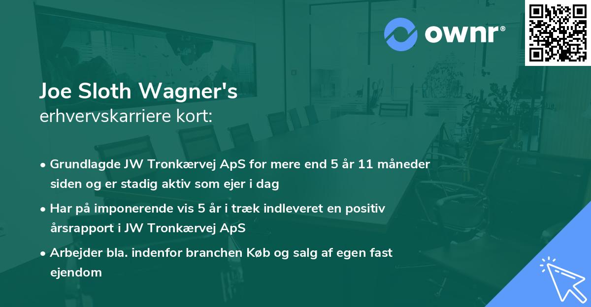Joe Sloth Wagner's erhvervskarriere kort