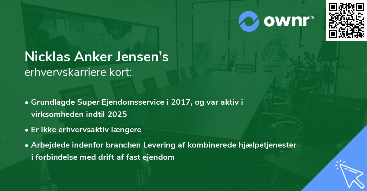 Nicklas Anker Jensen's erhvervskarriere kort