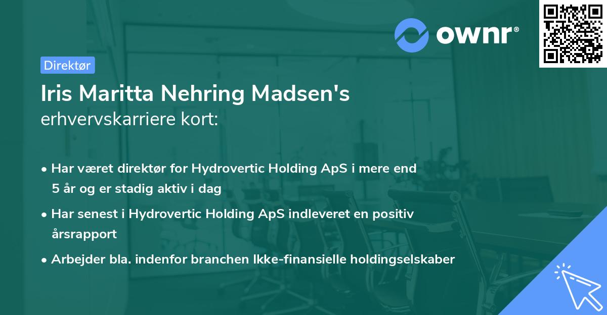 Iris Maritta Nehring Madsen's erhvervskarriere kort