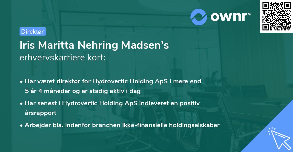 Iris Maritta Nehring Madsen's erhvervskarriere kort