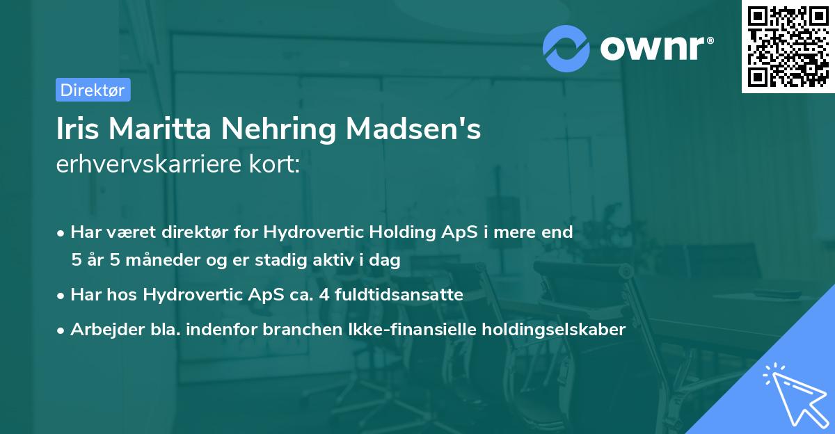 Iris Maritta Nehring Madsen's erhvervskarriere kort