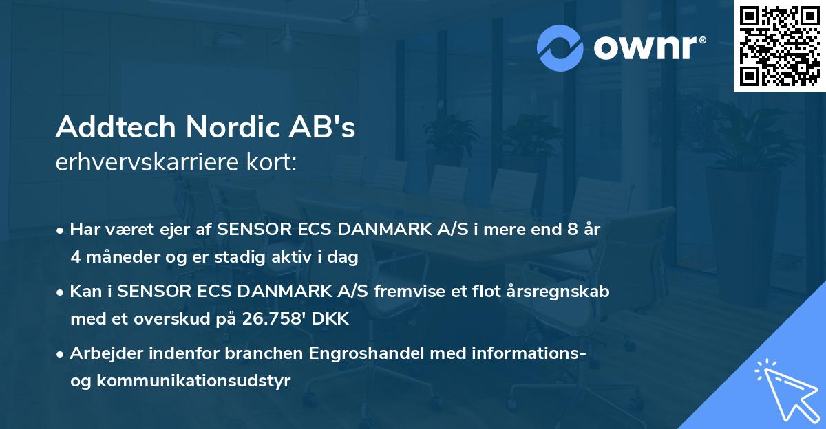 Addtech Nordic AB's erhvervskarriere kort