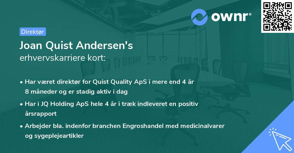 Joan Quist Andersen's erhvervskarriere kort