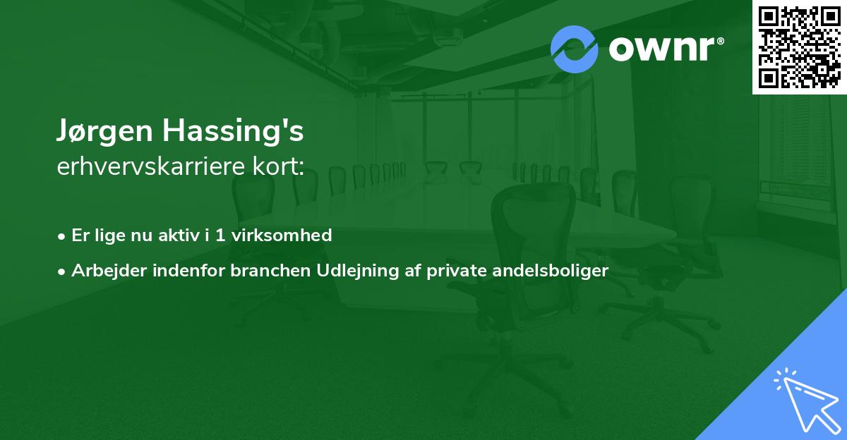 Jørgen Hassing's erhvervskarriere kort