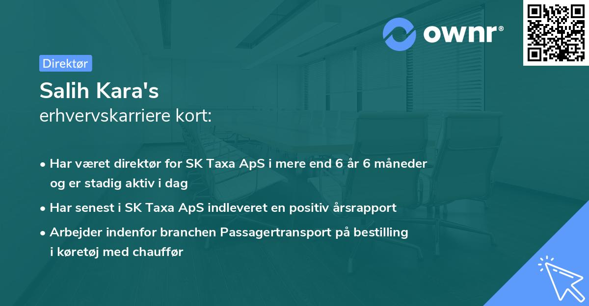 Salih Kara's erhvervskarriere kort