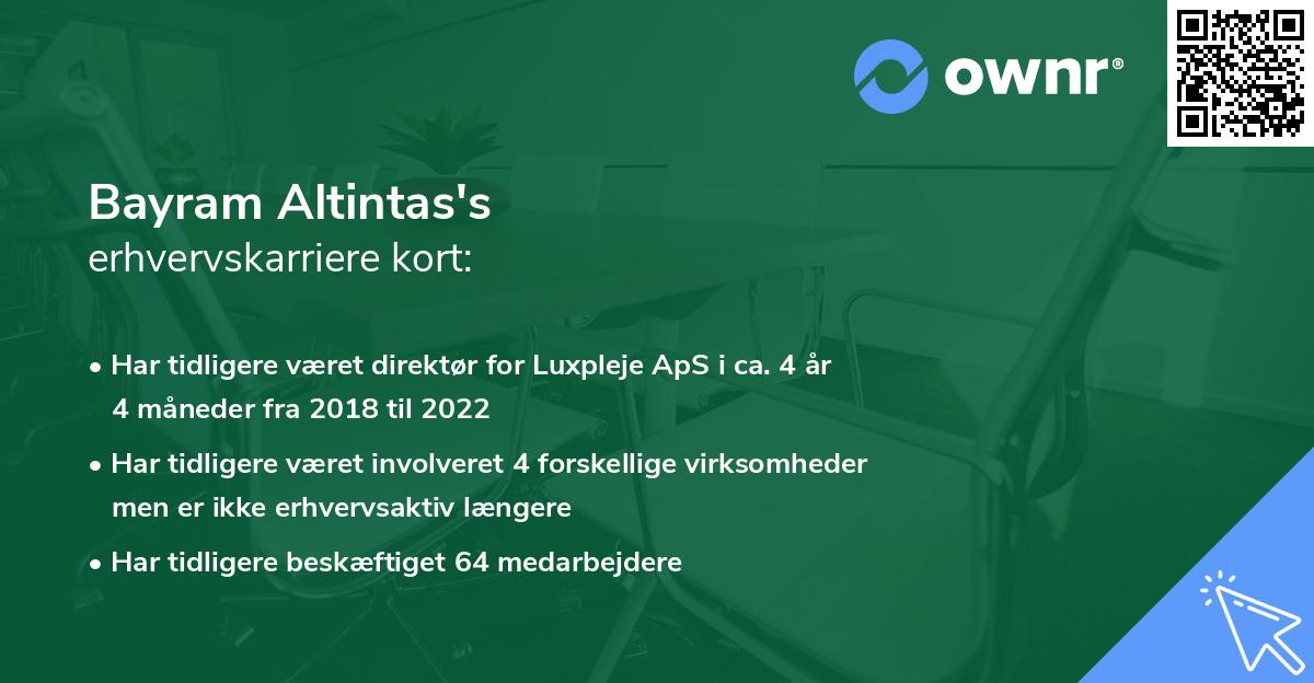 Bayram Altintas's erhvervskarriere kort