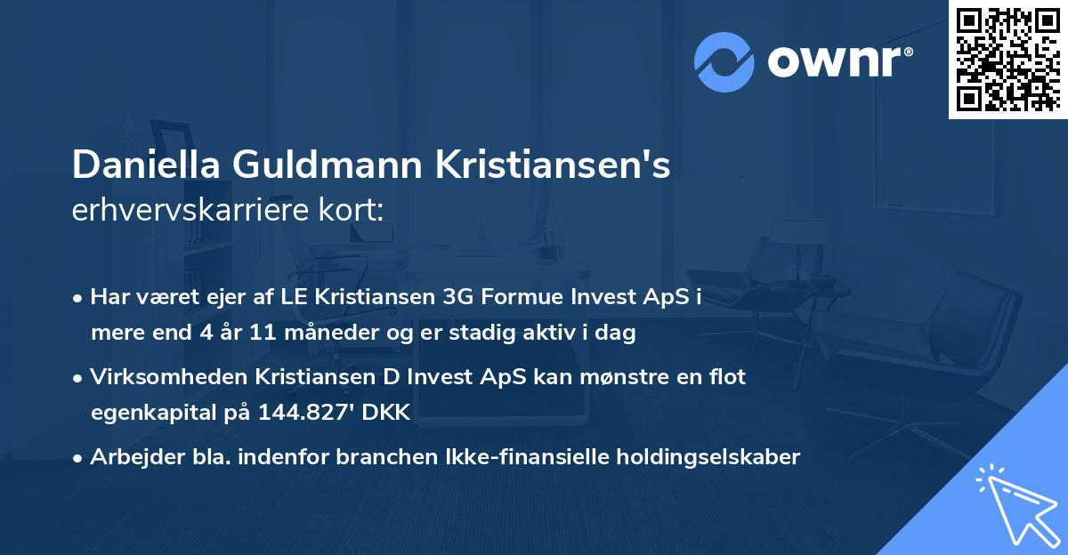 Daniella Guldmann Kristiansen's erhvervskarriere kort