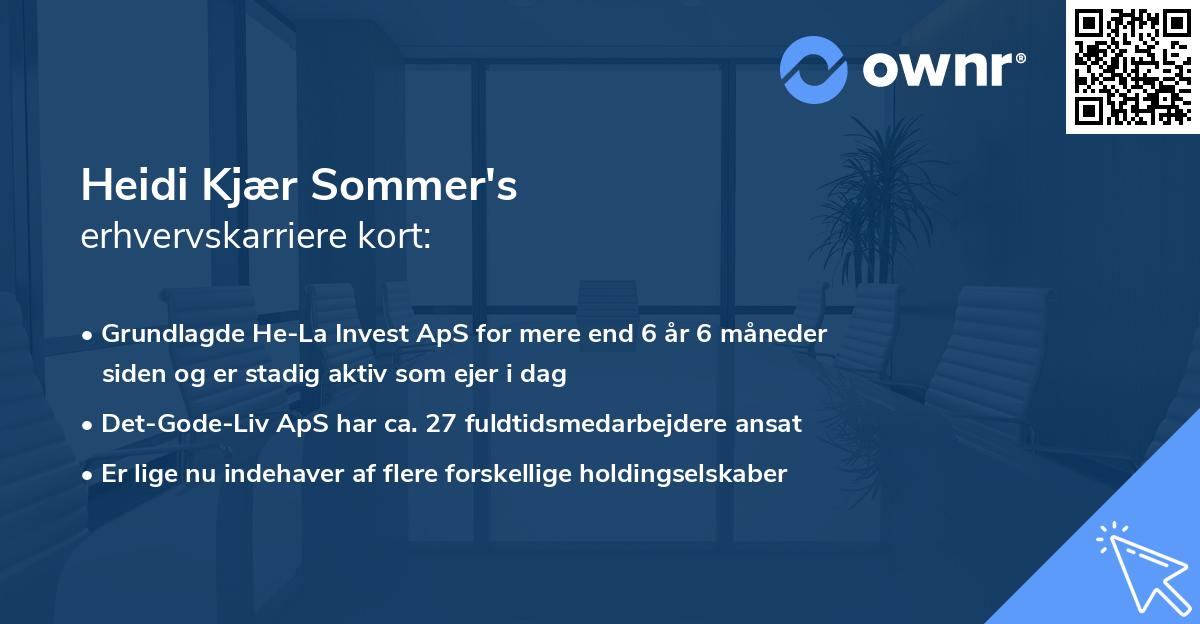 Heidi Kjær Sommer's erhvervskarriere kort