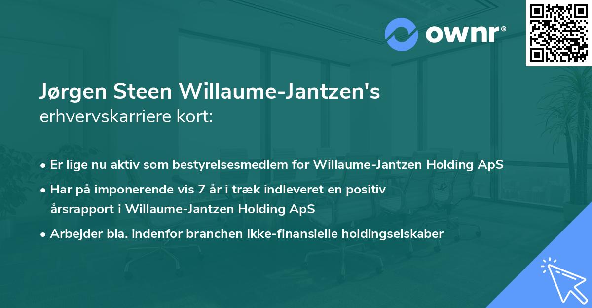 Jørgen Steen Willaume-Jantzen's erhvervskarriere kort