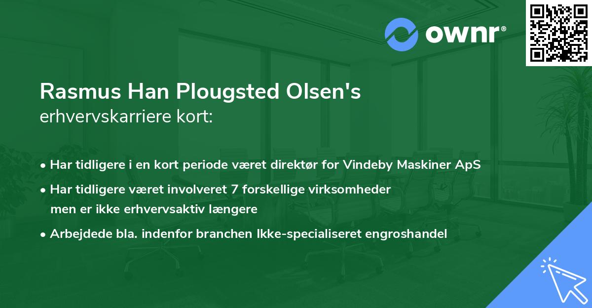 Rasmus Han Plougsted Olsen's erhvervskarriere kort
