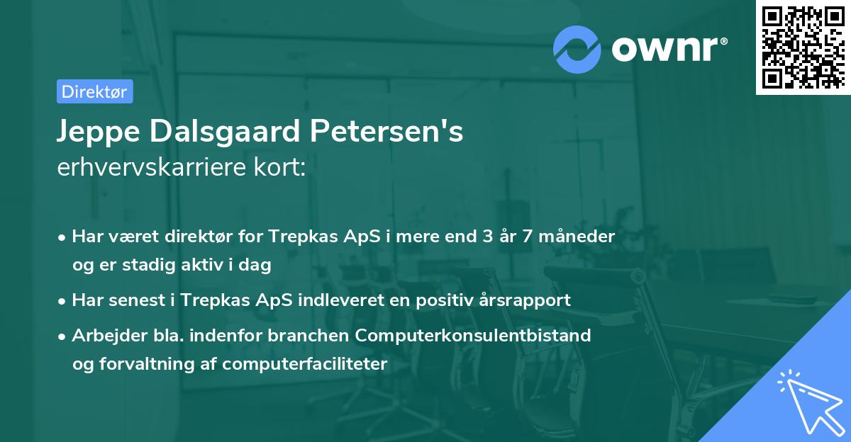 Jeppe Dalsgaard Petersen's erhvervskarriere kort