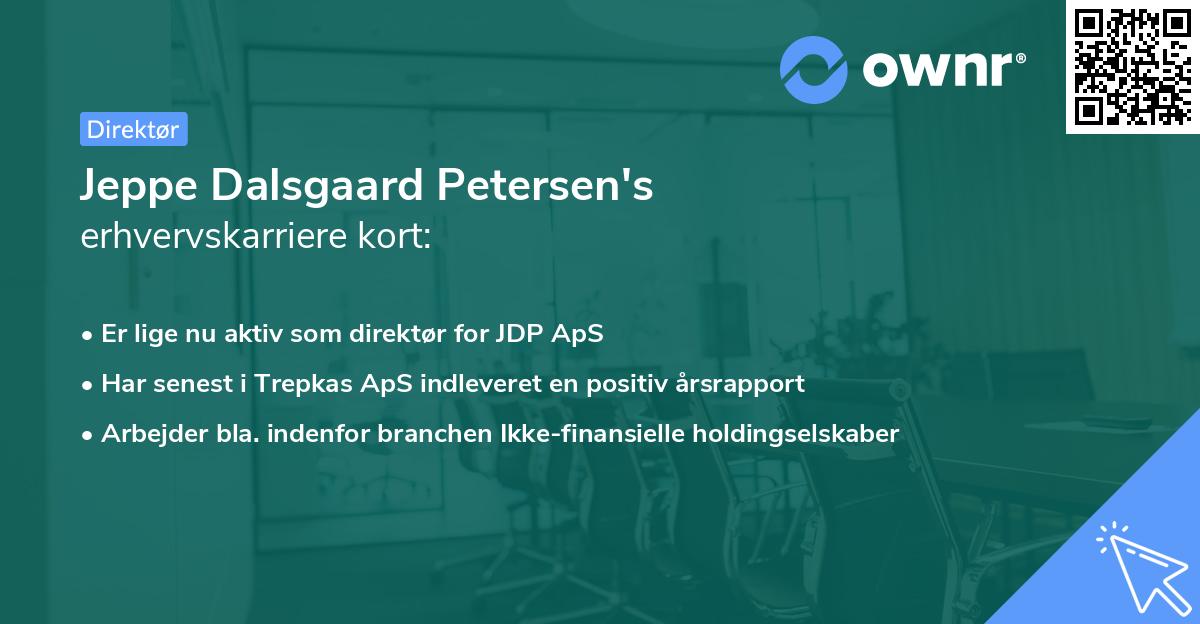 Jeppe Dalsgaard Petersen's erhvervskarriere kort