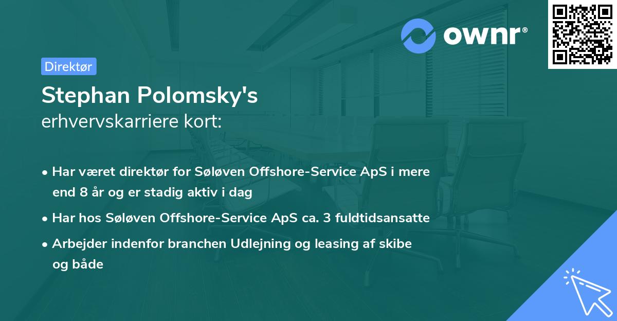 Stephan Polomsky's erhvervskarriere kort