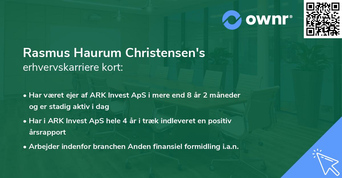 Rasmus Haurum Christensen's erhvervskarriere kort