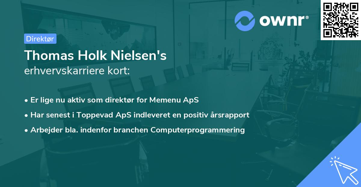 Thomas Holk Nielsen's erhvervskarriere kort
