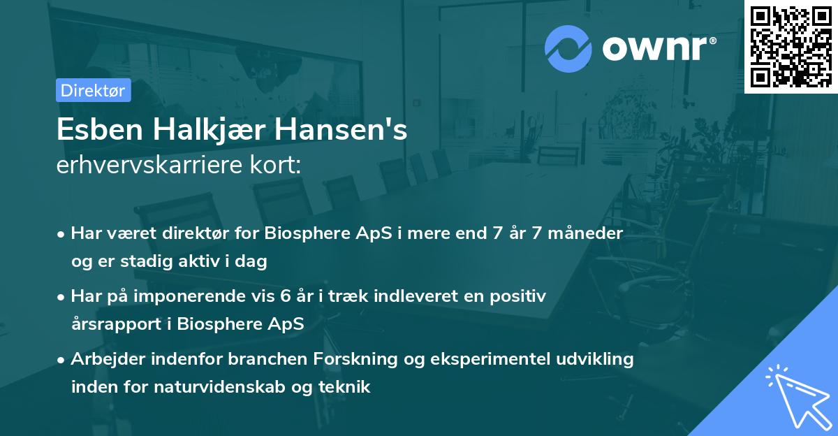 Esben Halkjær Hansen's erhvervskarriere kort