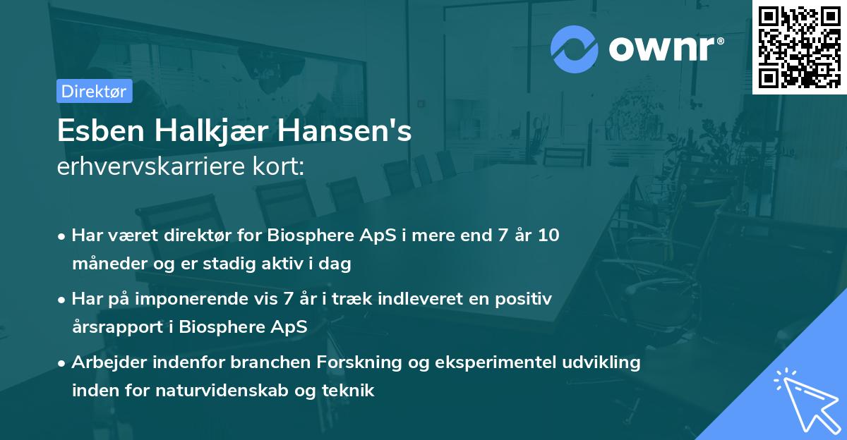 Esben Halkjær Hansen's erhvervskarriere kort