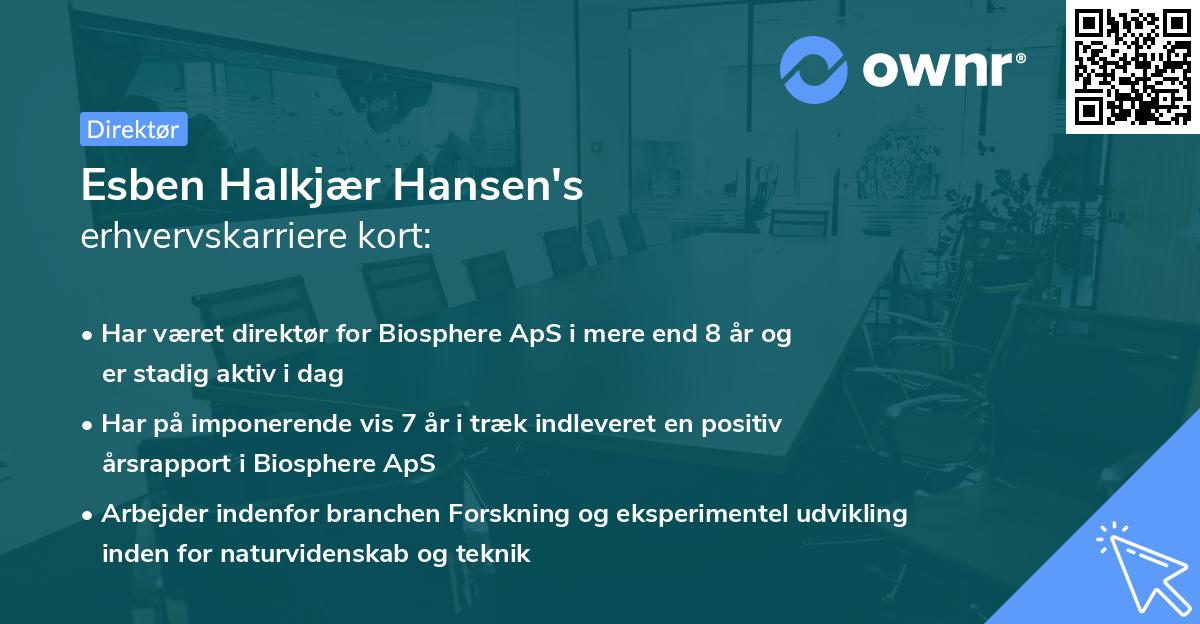 Esben Halkjær Hansen's erhvervskarriere kort