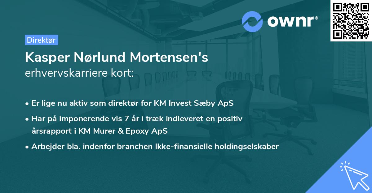 Kasper Nørlund Mortensen's erhvervskarriere kort