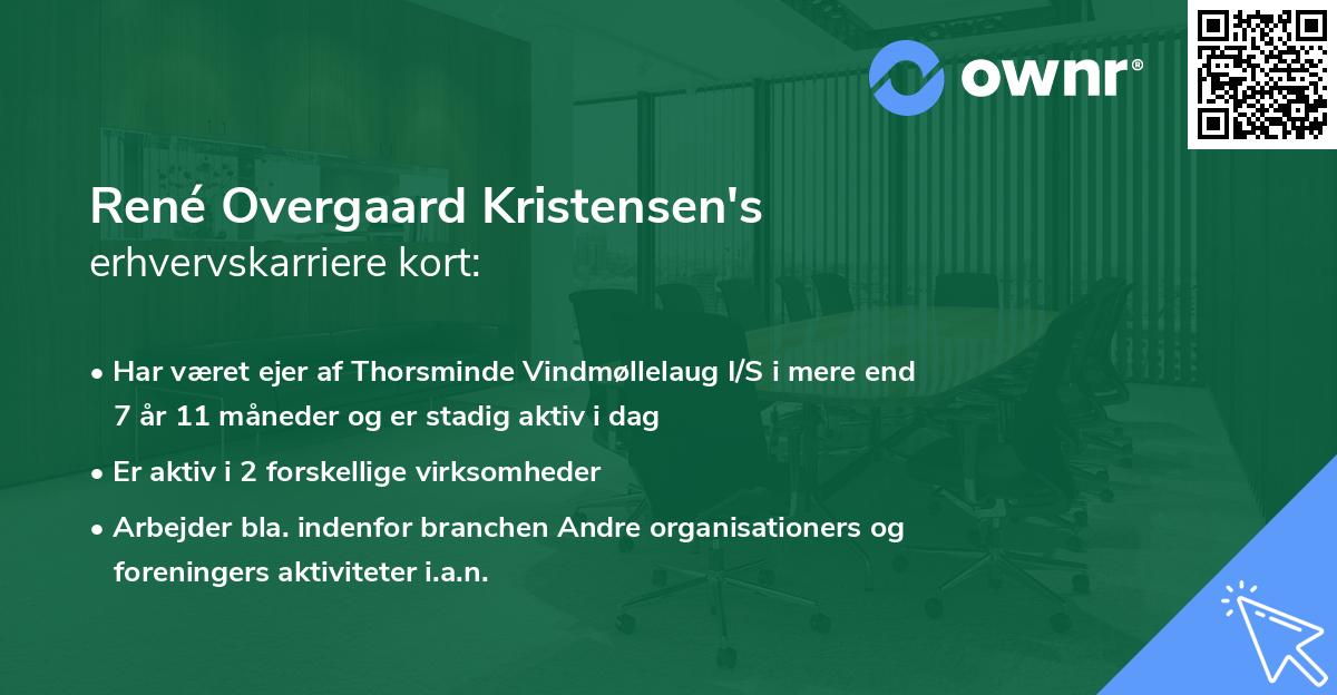 René Overgaard Kristensen's erhvervskarriere kort
