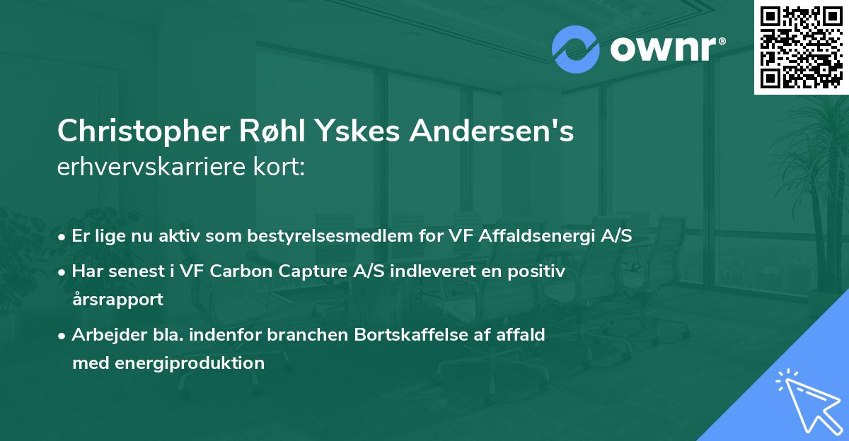 Christopher Røhl Yskes Andersen's erhvervskarriere kort