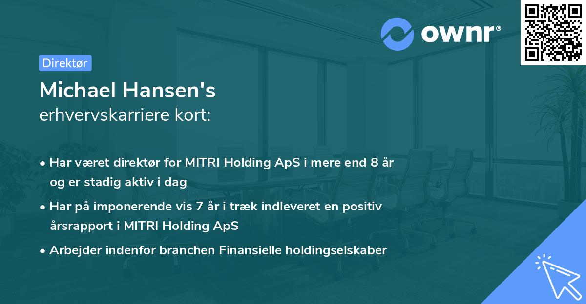 Michael Hansen's erhvervskarriere kort