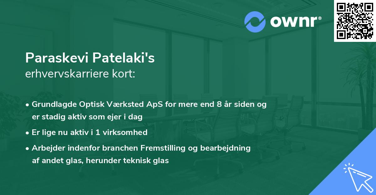 Paraskevi Patelaki's erhvervskarriere kort