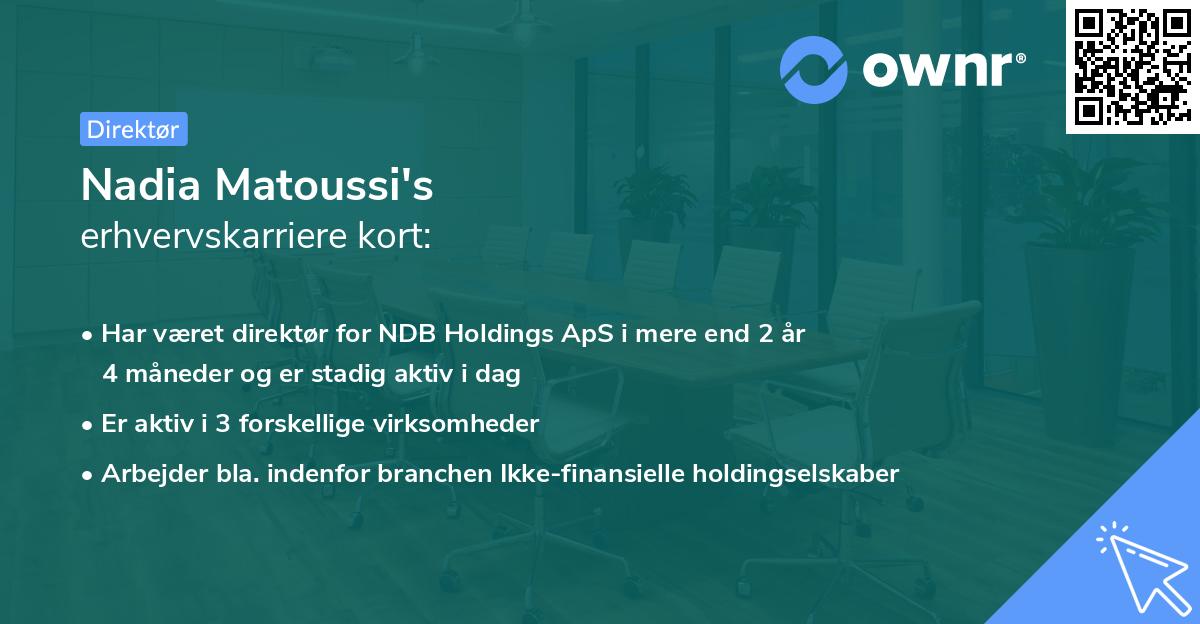 Nadia Matoussi's erhvervskarriere kort
