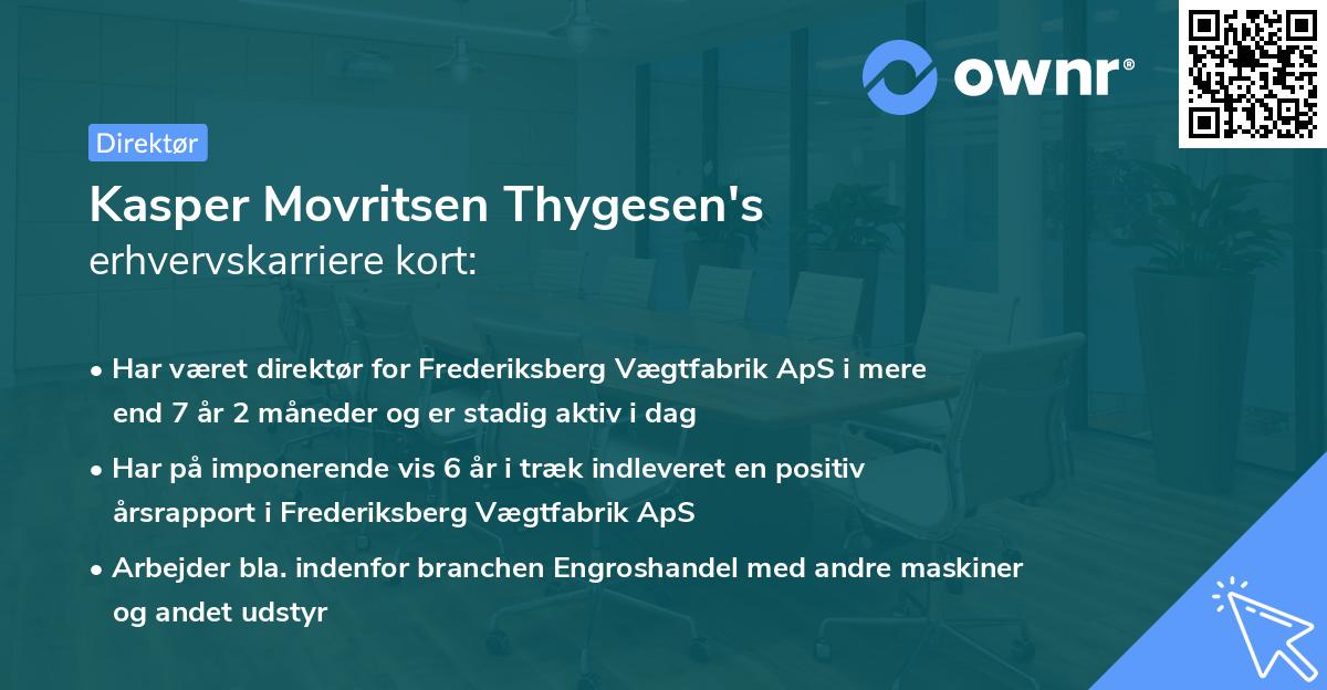 Kasper Movritsen Thygesen's erhvervskarriere kort