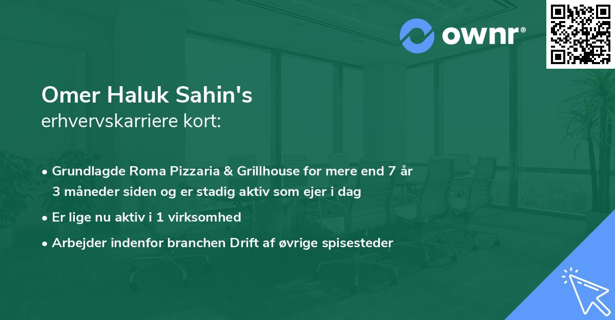 Omer Haluk Sahin's erhvervskarriere kort