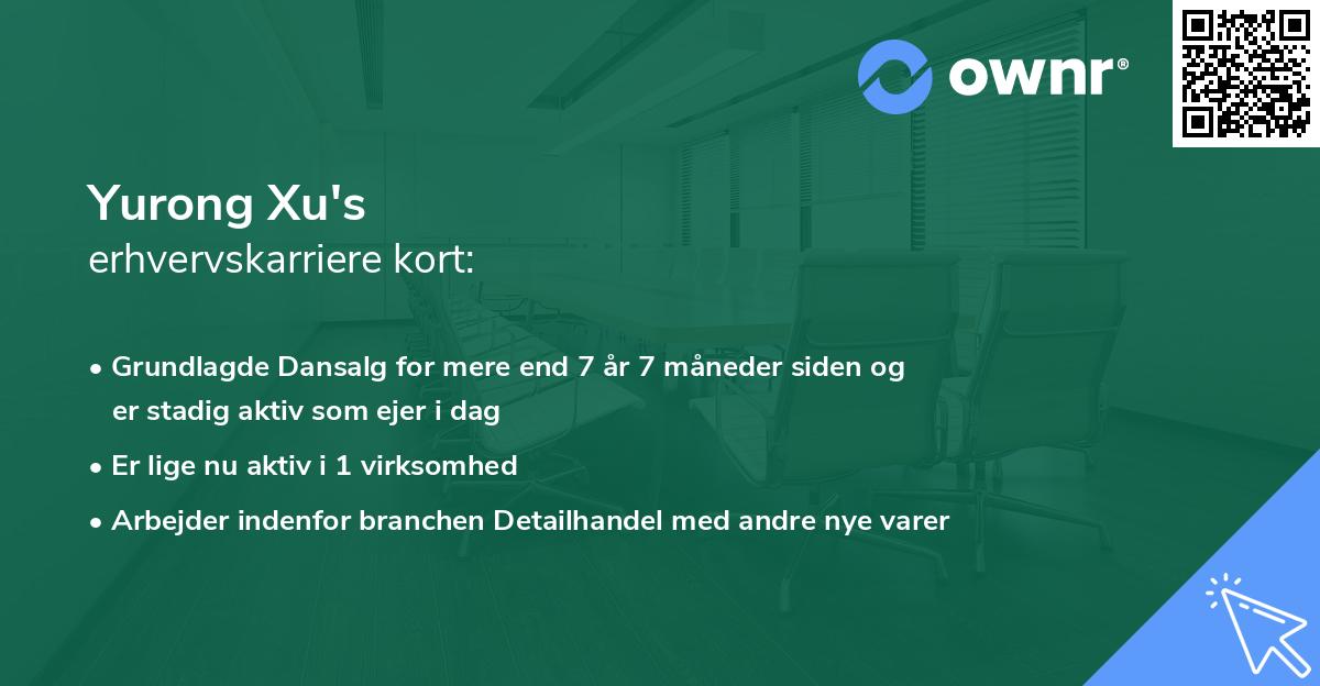 Yurong Xu's erhvervskarriere kort