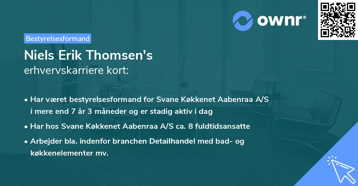 Niels Erik Thomsen's erhvervskarriere kort
