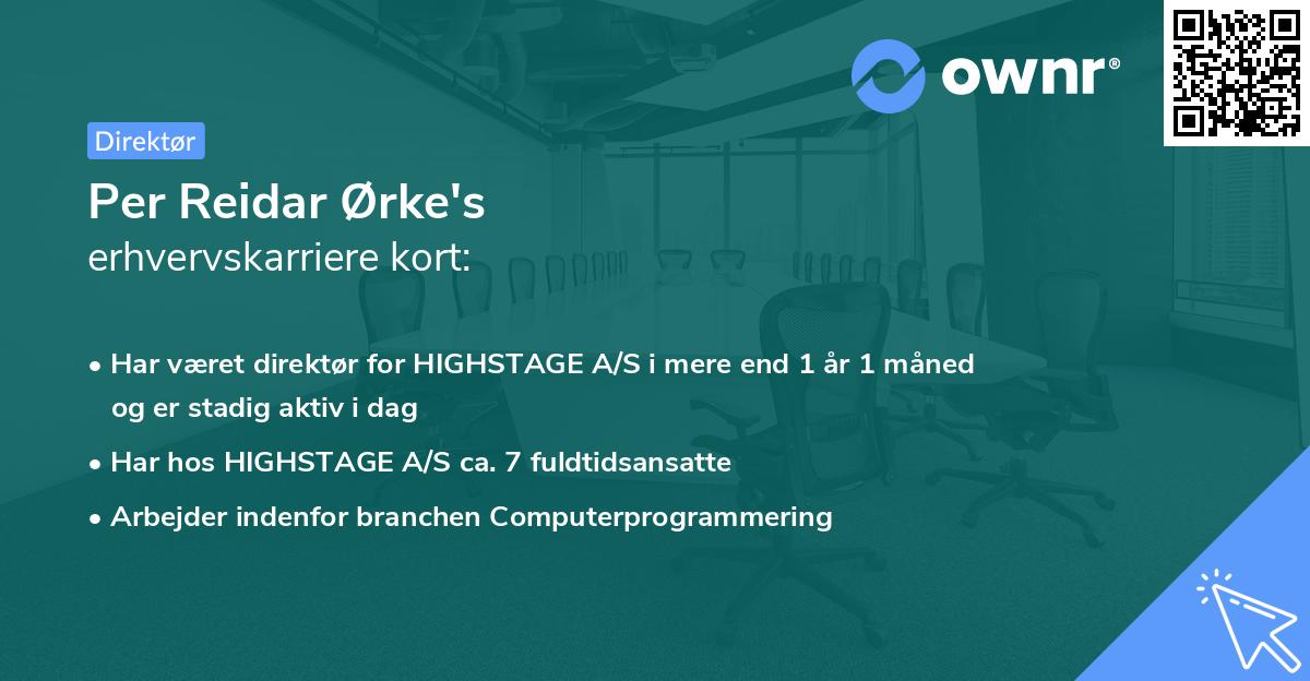 Per Reidar Ørke's erhvervskarriere kort