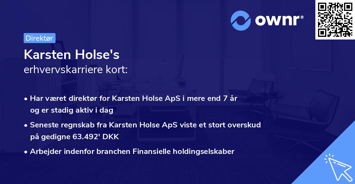 Karsten Holse's erhvervskarriere kort