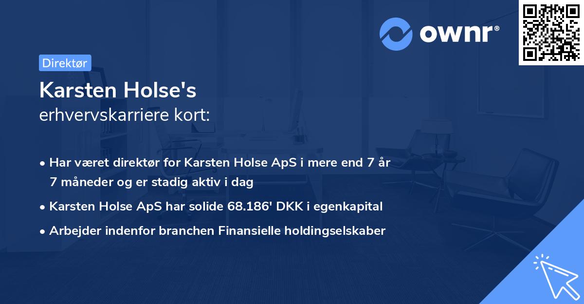 Karsten Holse's erhvervskarriere kort