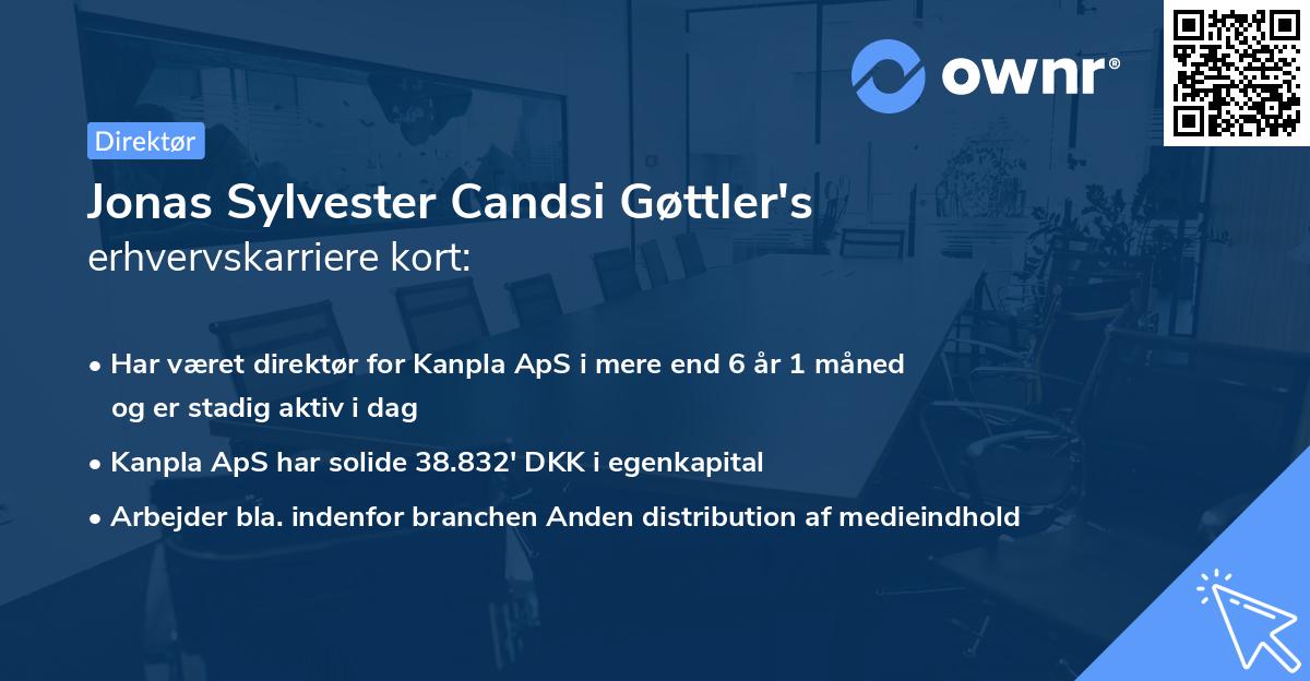 Jonas Sylvester Candsi Gøttler's erhvervskarriere kort