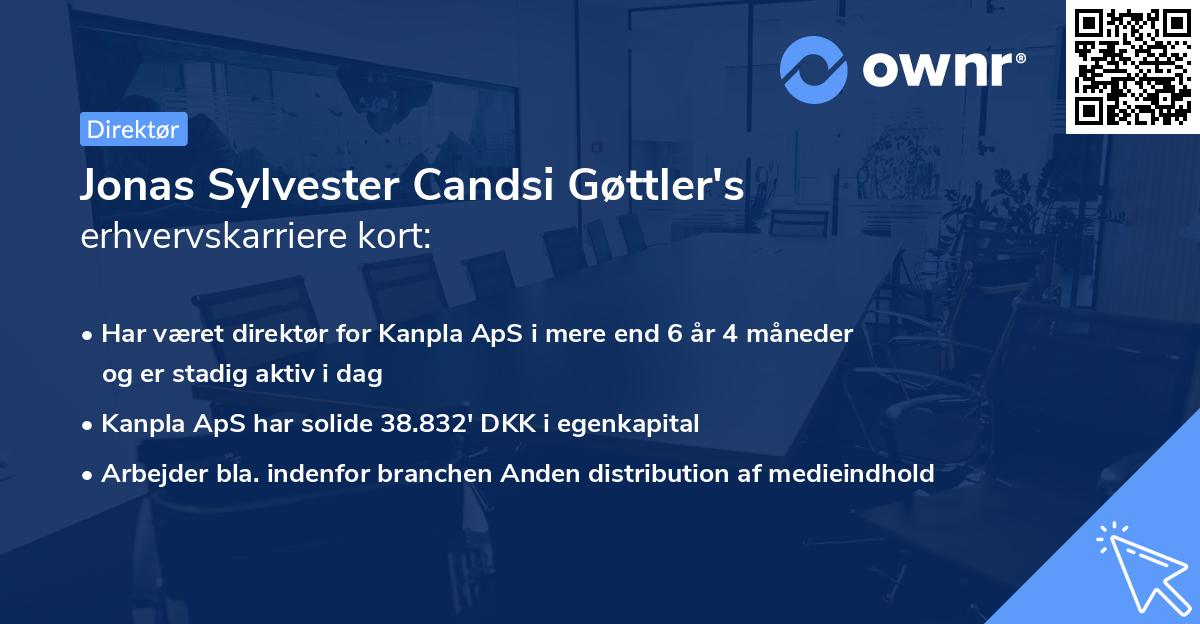 Jonas Sylvester Candsi Gøttler's erhvervskarriere kort