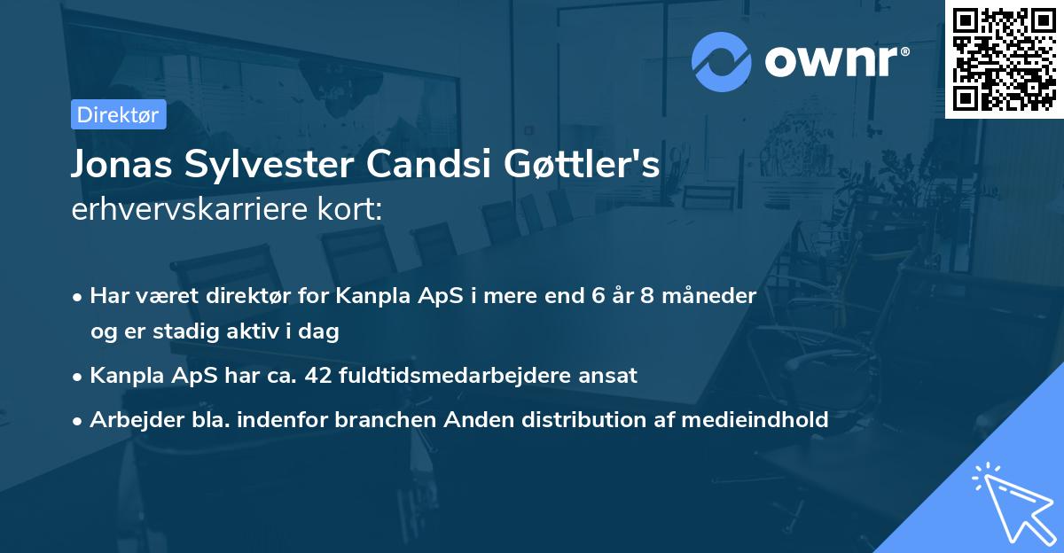 Jonas Sylvester Candsi Gøttler's erhvervskarriere kort