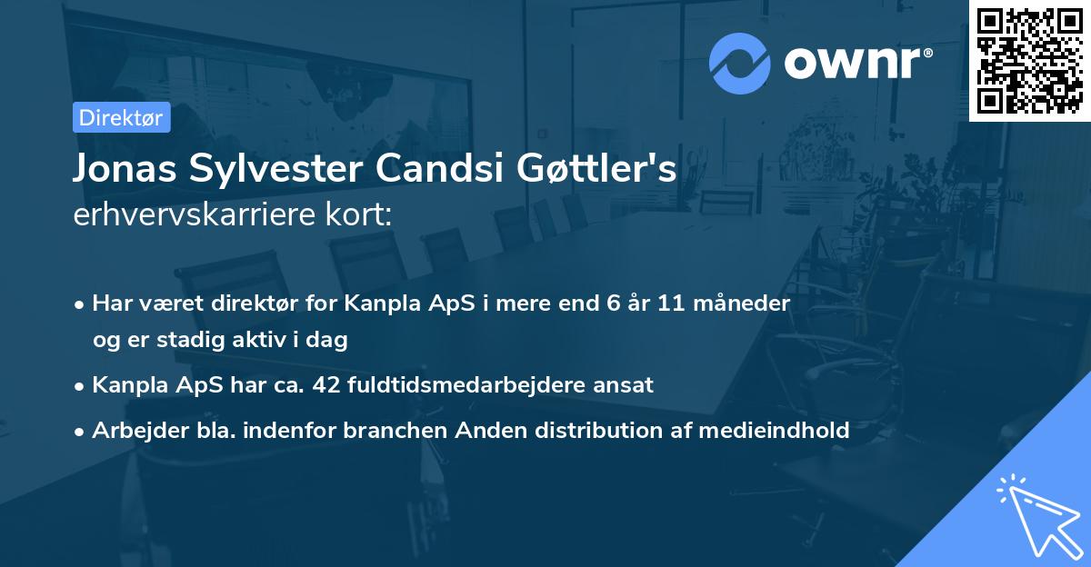 Jonas Sylvester Candsi Gøttler's erhvervskarriere kort
