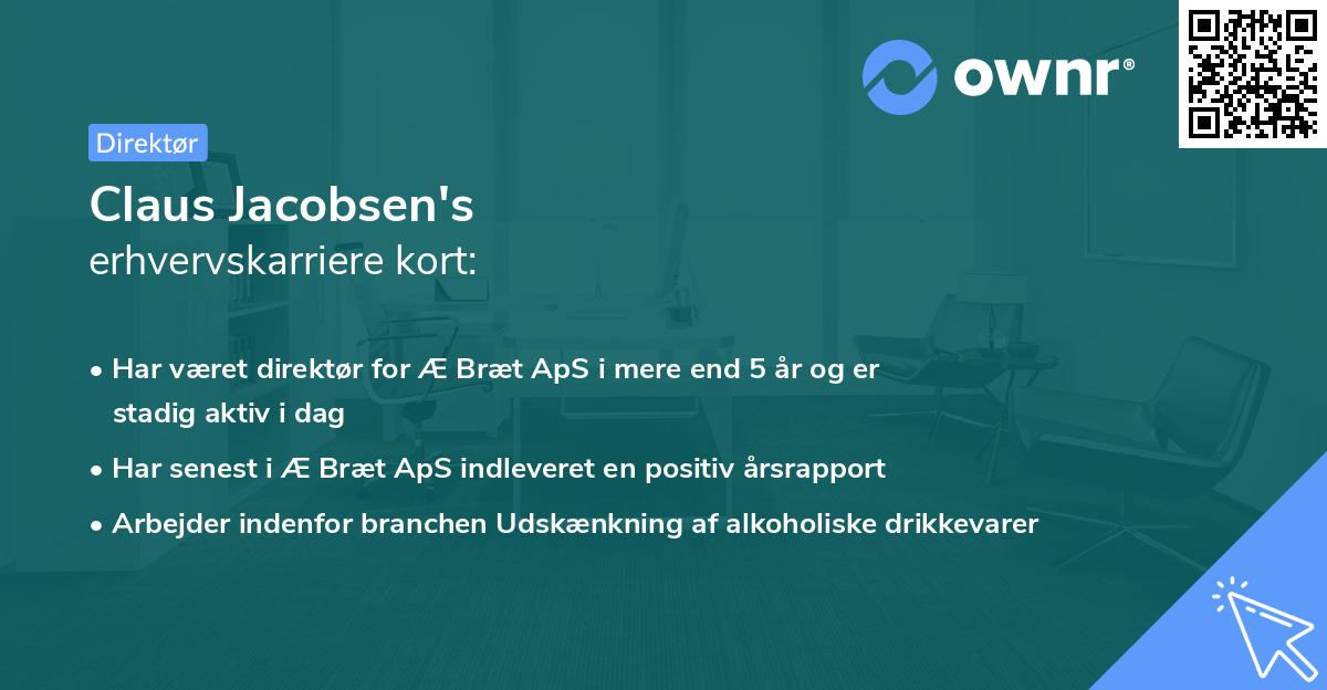 Claus Jacobsen's erhvervskarriere kort