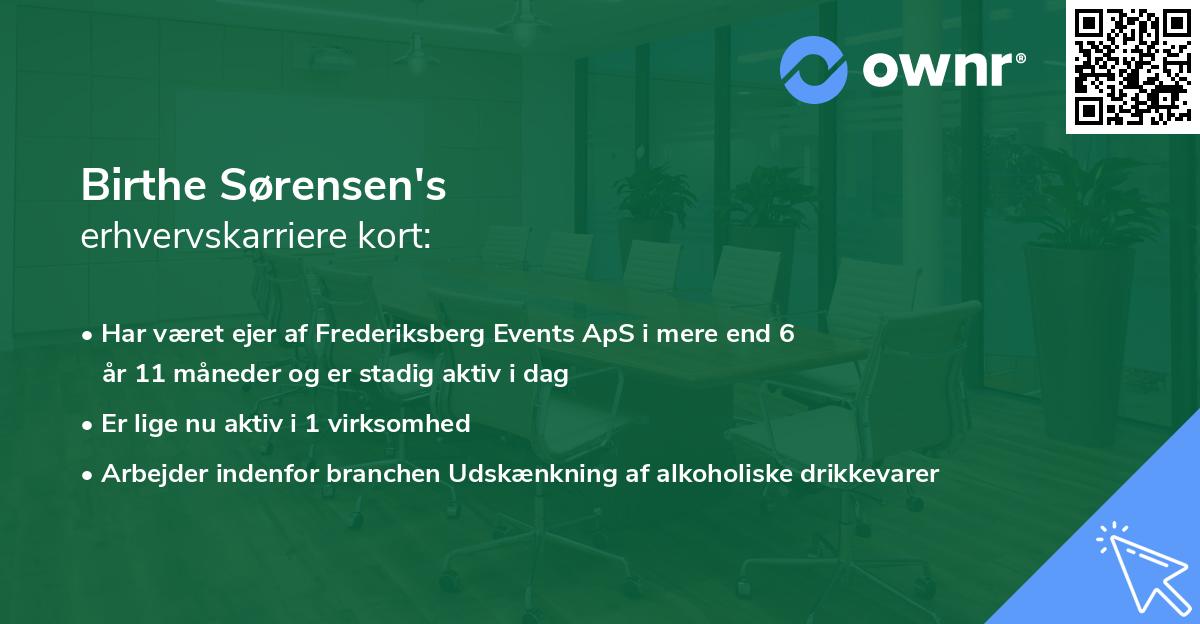 Birthe Sørensen's erhvervskarriere kort