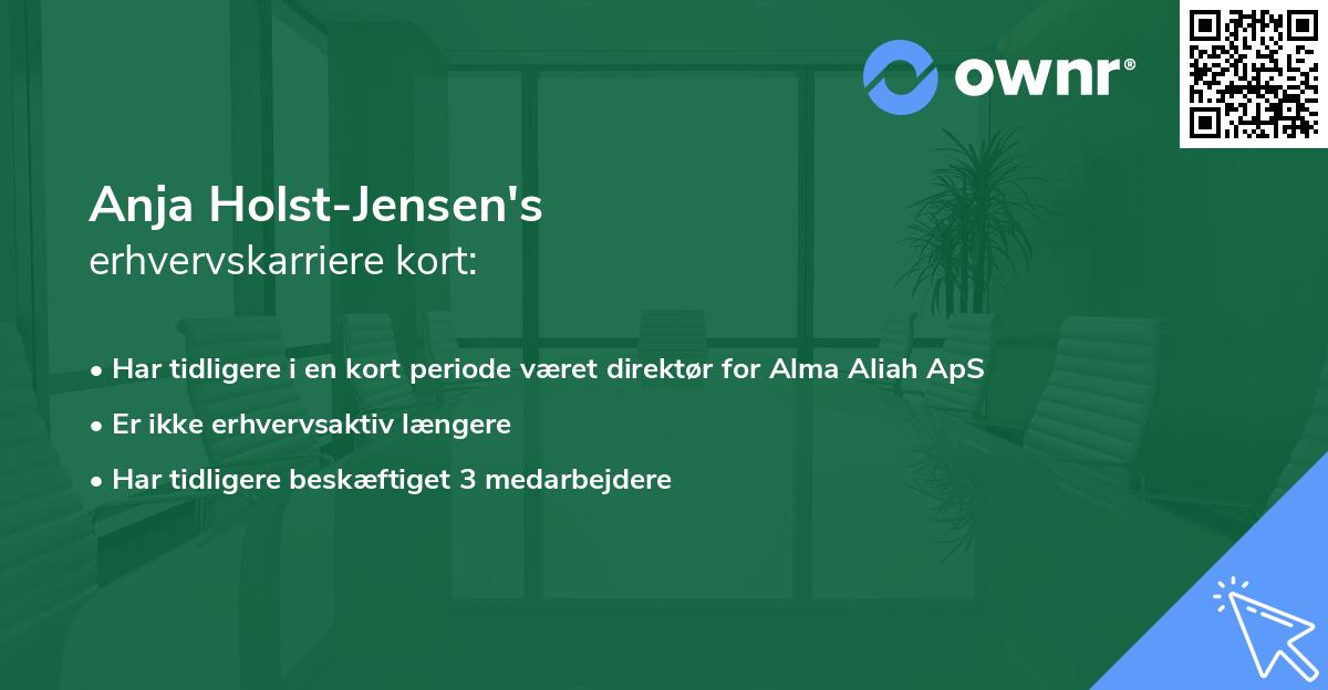 Anja Holst-Jensen's erhvervskarriere kort