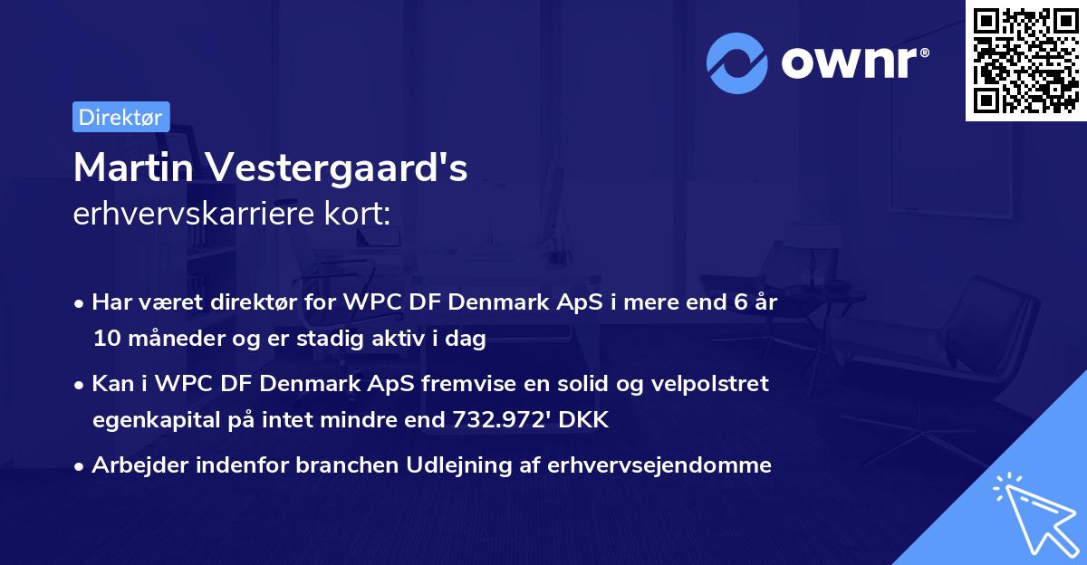 Martin Vestergaard's erhvervskarriere kort