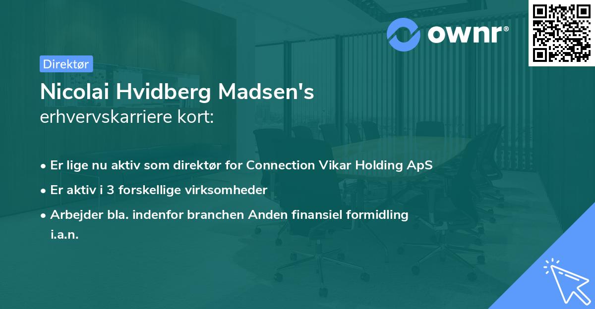Nicolai Hvidberg Madsen's erhvervskarriere kort