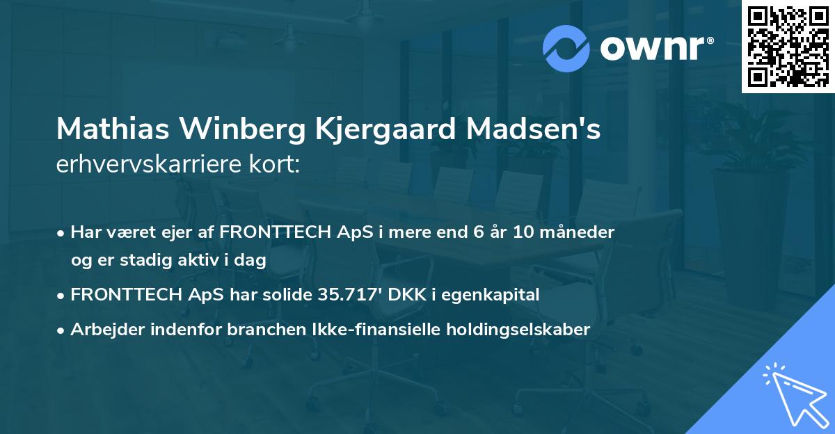 Mathias Winberg Kjergaard Madsen's erhvervskarriere kort